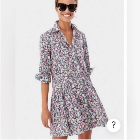 The Shirt Dress By Rochelle Behrens Drop Waist Floral Button Down Dress - Picture 3 of 15